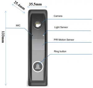 D-3 TECHNOLOGY EZ Bell Doorbell Camera - Product Appearance