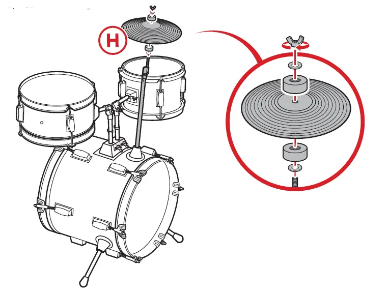 bcp SKY6261 3-Piece Kids Beginner Drum Kit-11