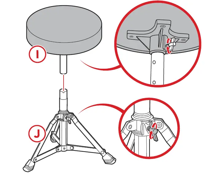 bcp SKY6261 3-Piece Kids Beginner Drum Kit-13
