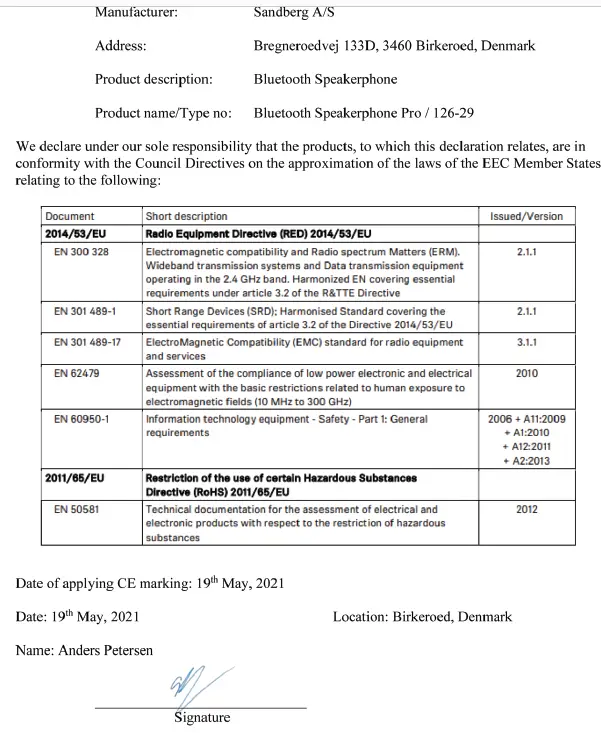 Sandberg 126-29 Bluetooth Speakerphone Pro Portable Audio Solution-6