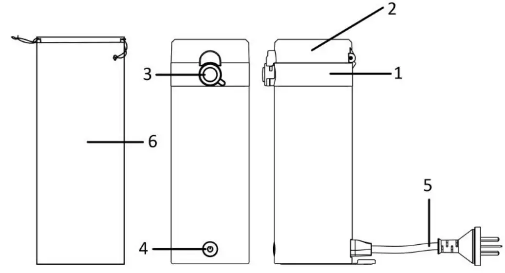emerio WK 1260831 Water Kettle to GO - PARTS DESCRIPTION