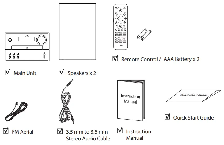 JVC UX D327B Wireless micro DAB Hi Fi System - Unpacking