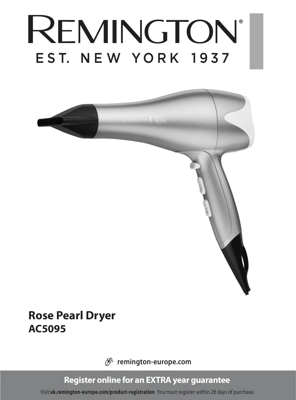 REMINGTON AC5095 Rose Pearl Dryer Instruction Manual