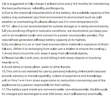 ALLPOWERS AP-SS-002 Portable Power Station User Manual - Stroge and Downtime Maintenance