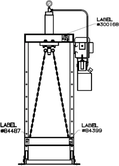 DAKE Force 25DA - Label Placement View 1