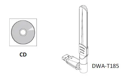 D-Link DWA-T185 11ac 2T2R Wireless LAN USB Adapter FIG 1