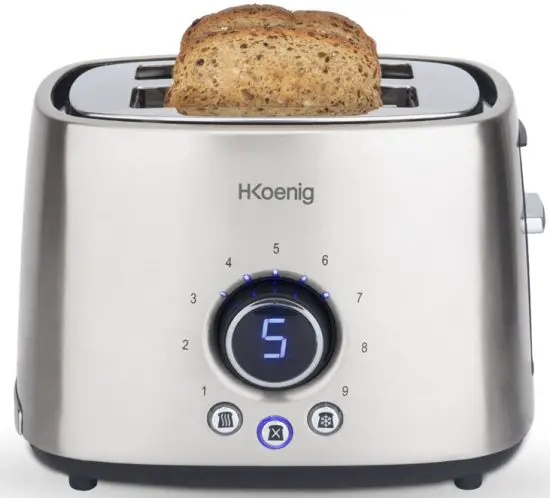 H Koenig tos8 1000W 2 Slot Toaster