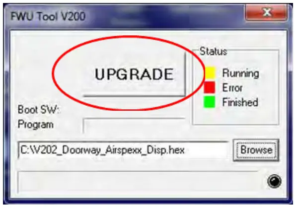 ECOLAB DS1 RMT Airspexx Dispensing System - Press UPGRADE button