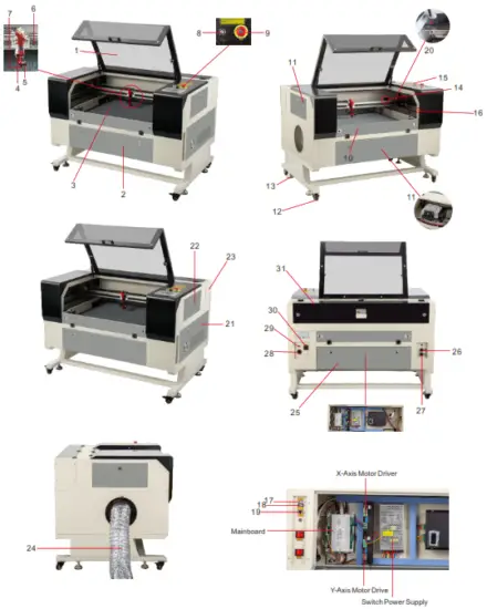 SHENHUI LASER USB G570 60W Cabinet Laser Engraver - fig 1