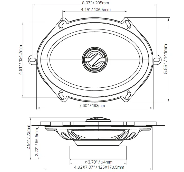 DS18 ZXI-574 5x7 Inch 2-Way Coaxial Speaker gfig 2