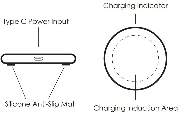KEYSION KSFWCP01 Walnut Single Coil Fast Wireless Charger - fig1