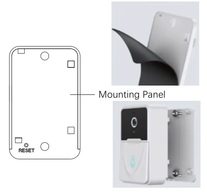 SUNSKY EDA0030278 ESCAM X3 Smart Doorbell Camera - Mounting Panel