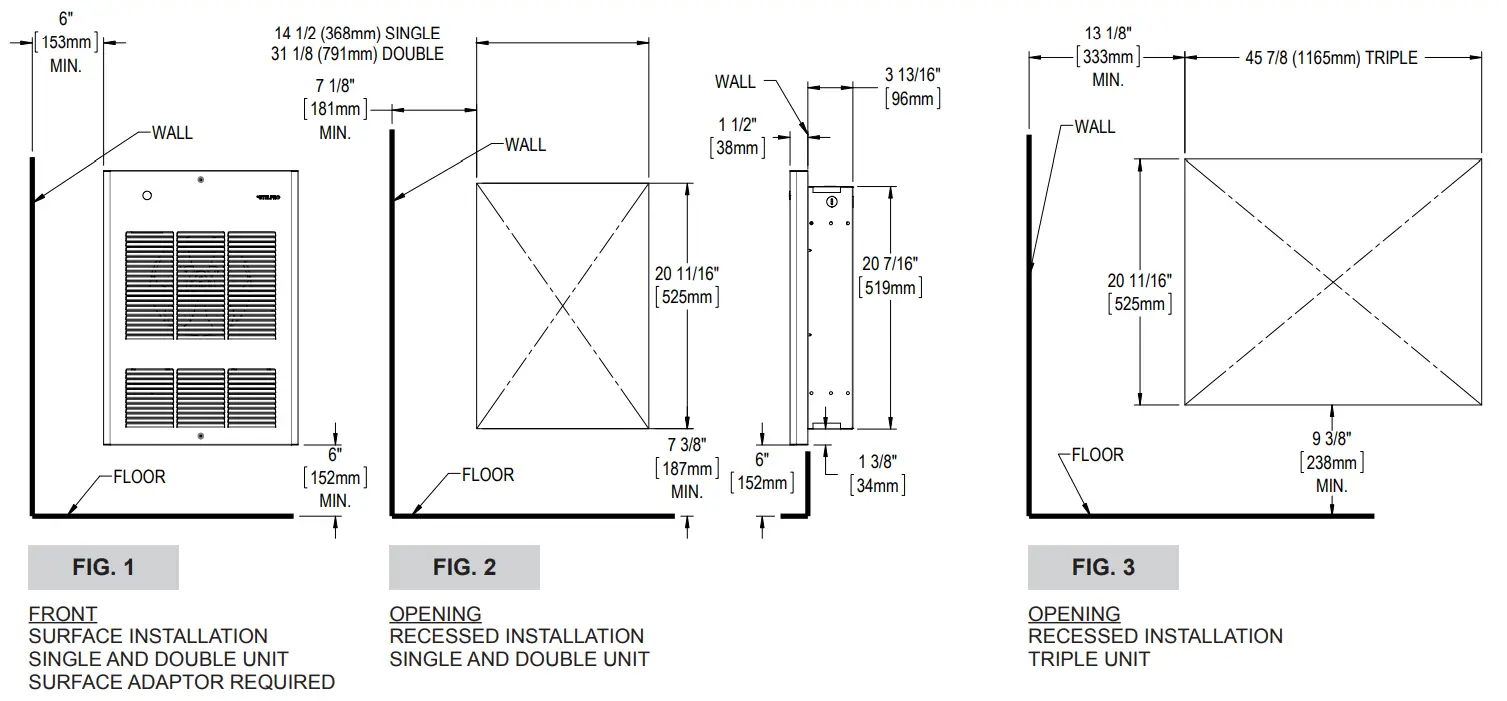 STELPRO WF Series WFSA1W WallCeiling Aeroconvector - FIG 4