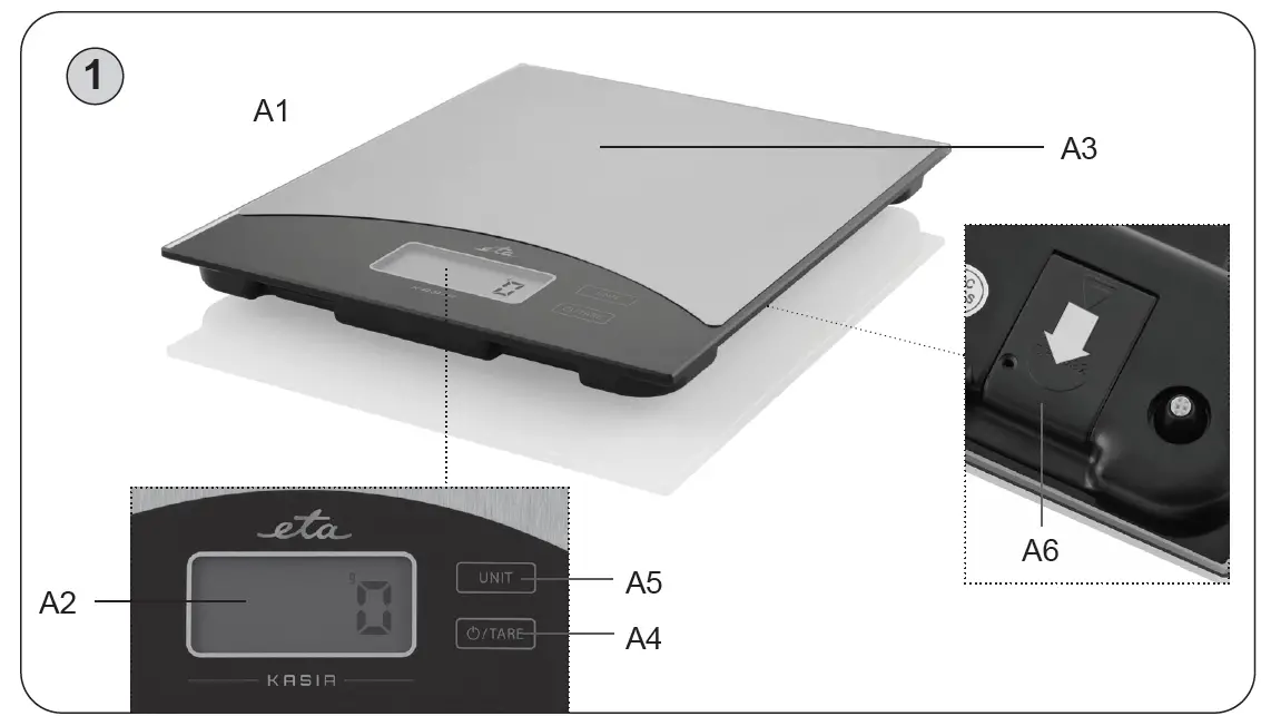 eta 9777 Kasia Digital Kitchen Scale fig 1