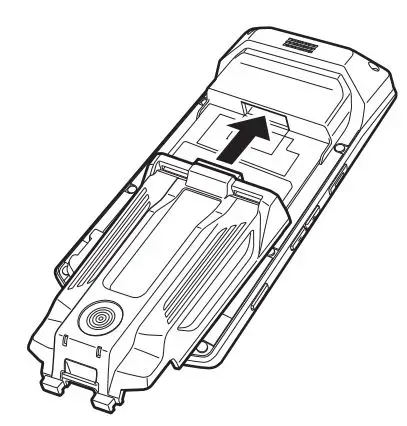 KEYENCE DX Series Handheld Terminal Instruction Manual - Insert the tip of the unit into the back of the main unit