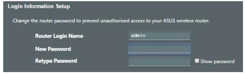 ASUS U18086 ROG GT AXE11000 Wireless Router -Set up a password 1