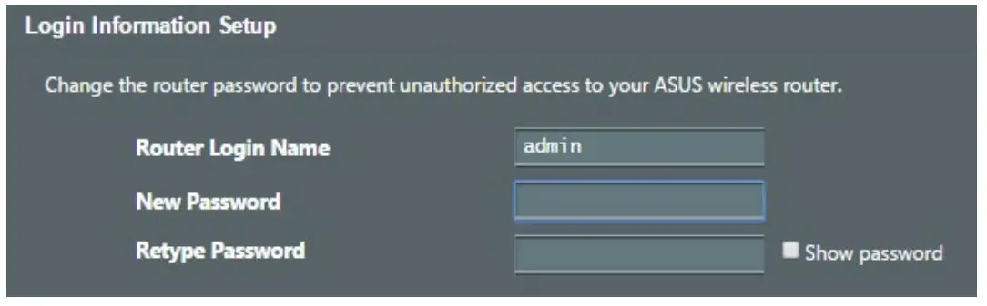 ASUS U18086 ROG GT AXE11000 Wireless Router -Set up a password