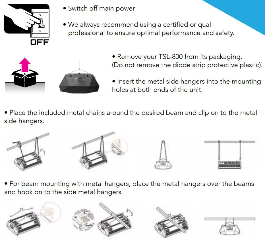 GROWER S CHOICE TSL-800 LED Grow Light User Manual - Installation