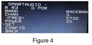 Changing VTX setting via Betaflight OSD Figure 4
