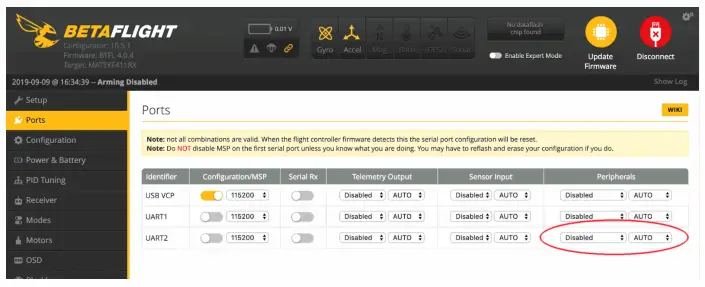 Nanohawk VTX Settings