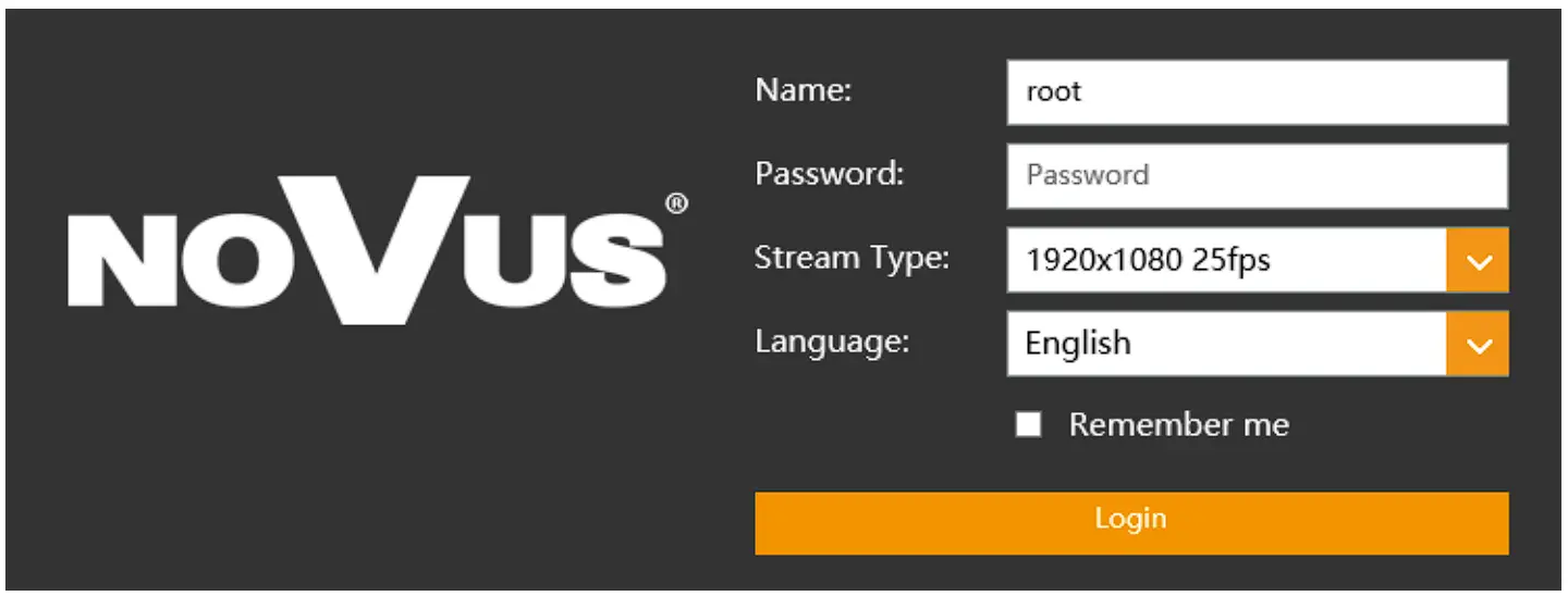Connection with IP camera via web browser