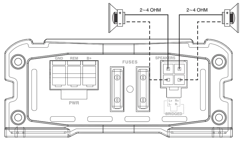 PYLE PLMRC300X2 Marine and Waterproof Amplifier and Speaker Kits - ISPEAKER CONNECTIONS