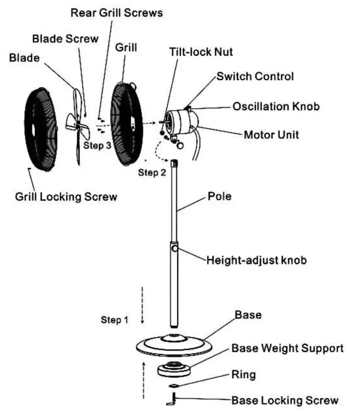 Goldair GCPF202 40cm Chrome Pedestal Fan 01