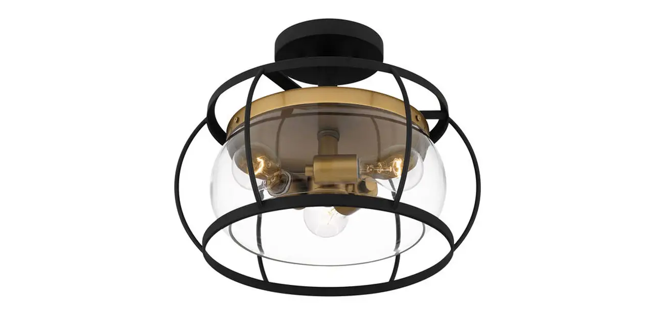 Quoizel Thy1715ek Thyme 3 Light 15 Inch Earth Black Semi-flush Mount Ceiling Light Installation Guide