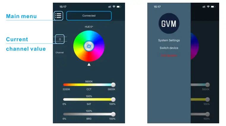 GVM-50RS RGB LED Panel - APP CONNECTION