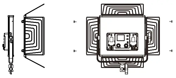 GVM-50RS RGB LED Panel - INATALLATION OF FOLDING AND EXTERNAL MULBERRY PLATE 2