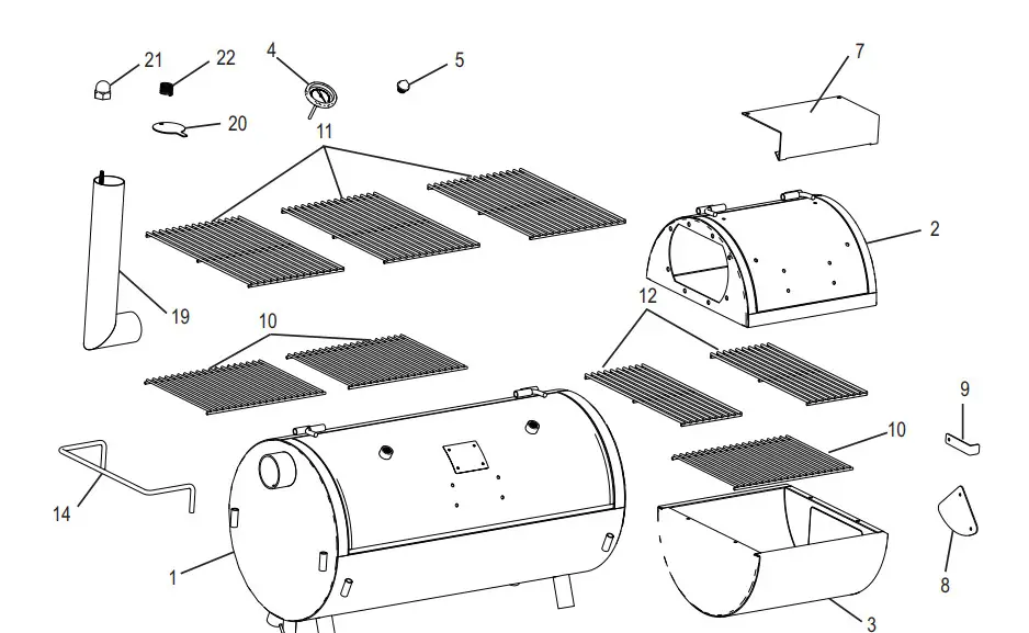 JOE S Highland Smoker - PARTS DIAGRAM