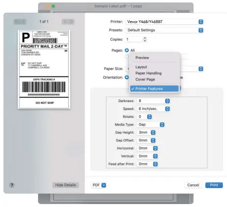 VEVOR Y468 Label Printer - FIG 16