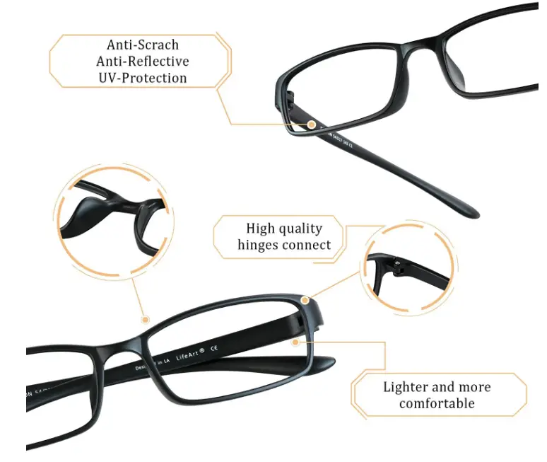 LifeArt Blue Light Blocking Glasses Preston-Black (1)