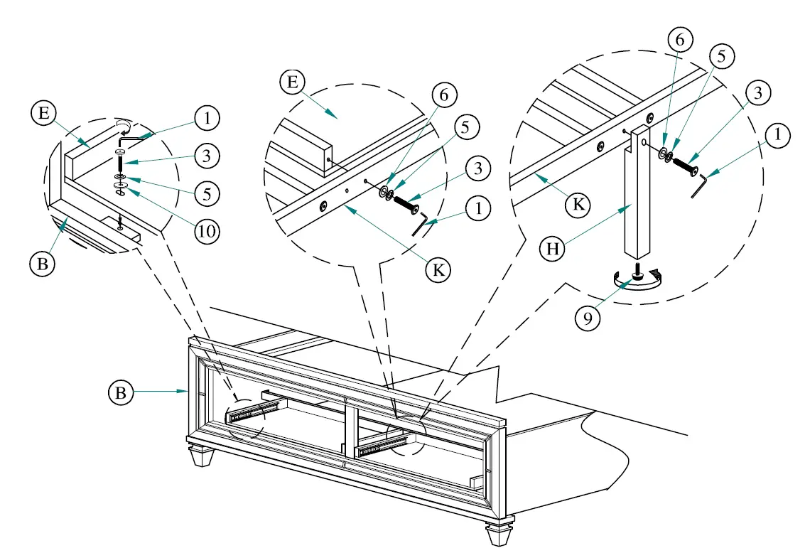 Best-Quality-Furniture-VEN-EK4N-Venetian-5-Piece-Champagne-Eastern-King-Bedroom Set-FIG-17--