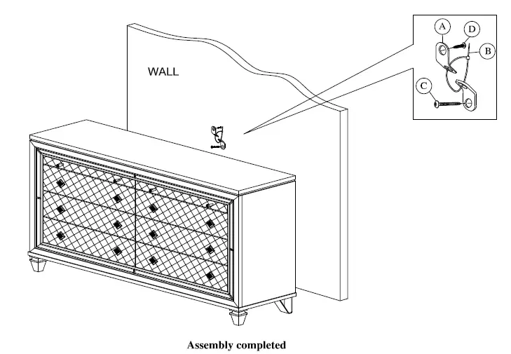 Best-Quality-Furniture-VEN-EK4N-Venetian-5-Piece-Champagne-Eastern-King-Bedroom Set-FIG-5