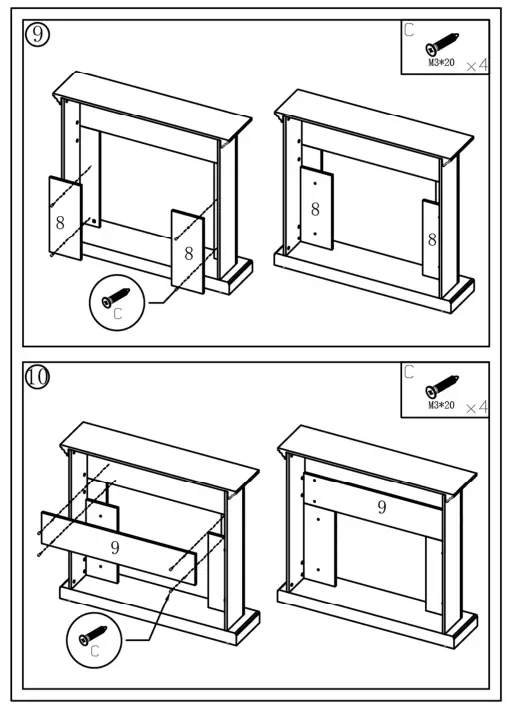 MPC Innovative Turquoise Blue Fireplace Frame - Fig 5
