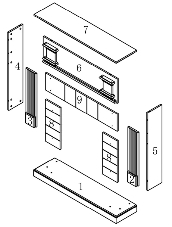 MPC Innovative Turquoise Blue Fireplace Frame - Fig