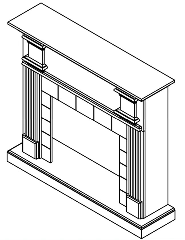 MPC Innovative Turquoise Blue Fireplace Frame