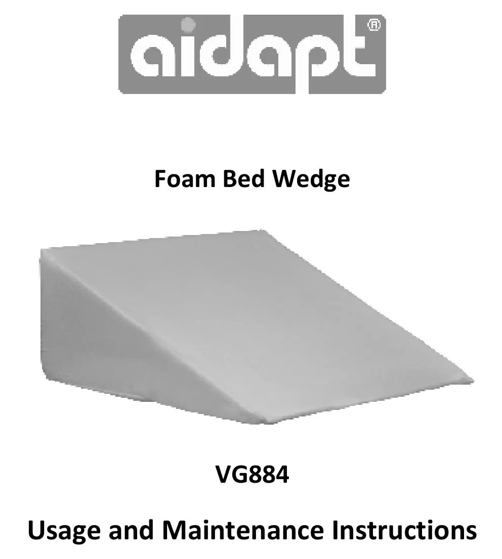aidapt VG884 Foam Bed Wedge Instruction Manual