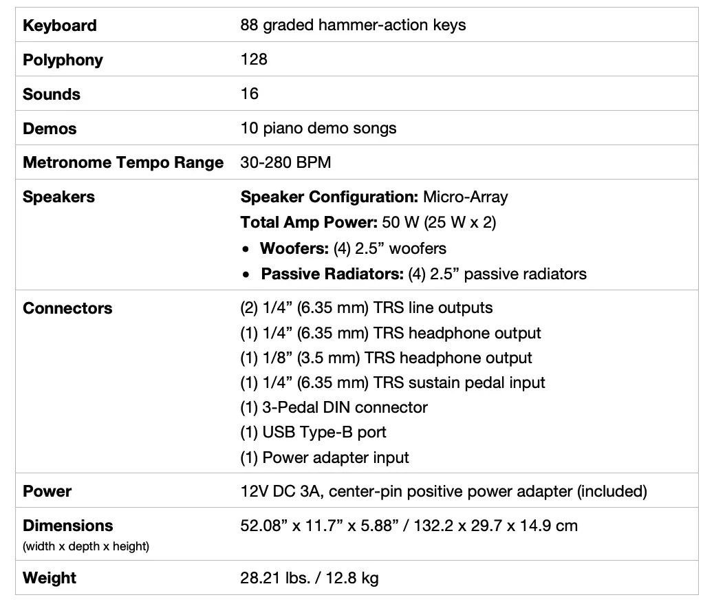 Technical Specifications