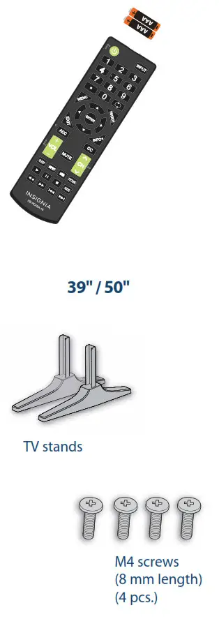 Remote control and two AAA batteries