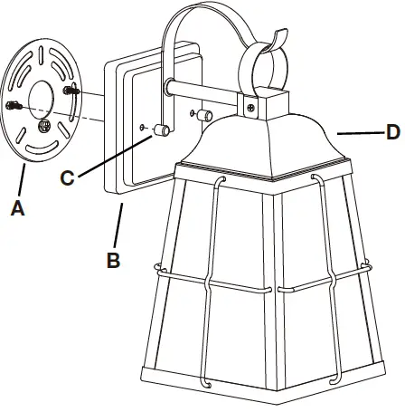 HAMPTON BAY 1007259425 1-Light Black Hardwired Outdoor Wall Lantern Sconce 03