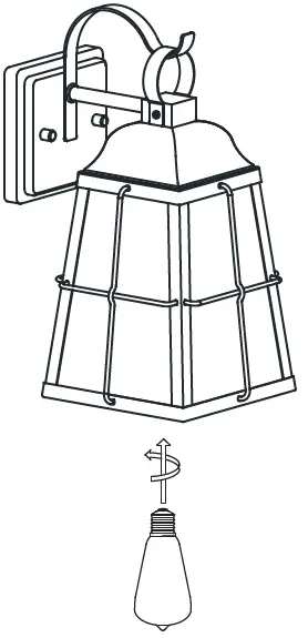 HAMPTON BAY 1007259425 1-Light Black Hardwired Outdoor Wall Lantern Sconce 08