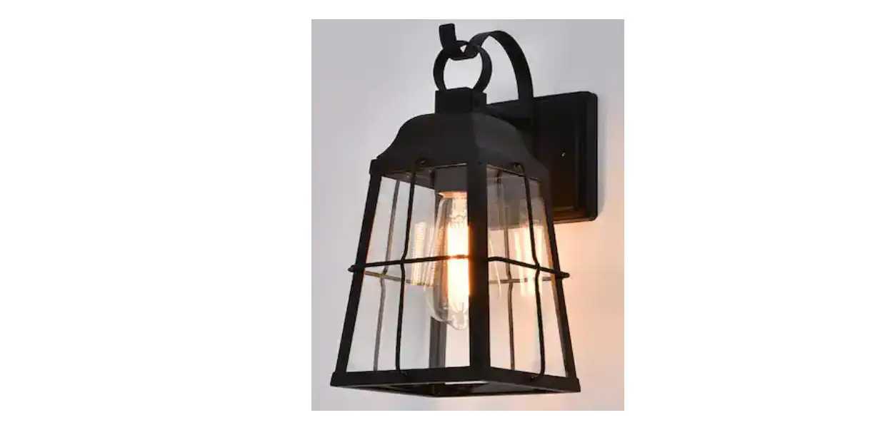 Hampton Bay 1007259425 1-light Black Hardwired Outdoor Wall Lantern Sconce User Guide Hampton Bay 1007259425 1-light Black Hardwired Outdoor Wall Lantern Sconce User Guide