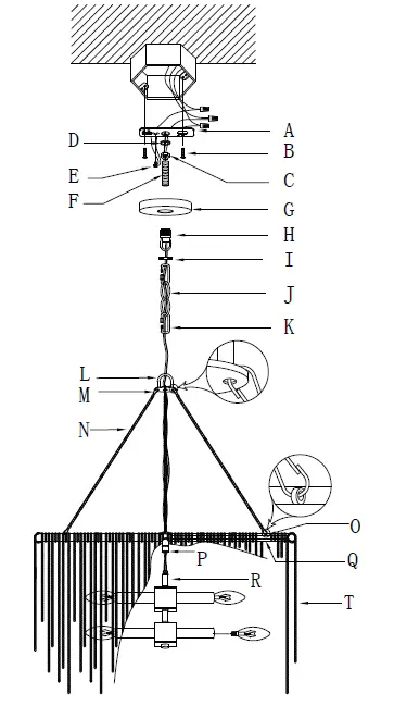GOLDEN-LIGHTING 9905-8P-RBZ-Cleo-8-Light-24-Inch Wide -Waterfall-Chandelier-03
