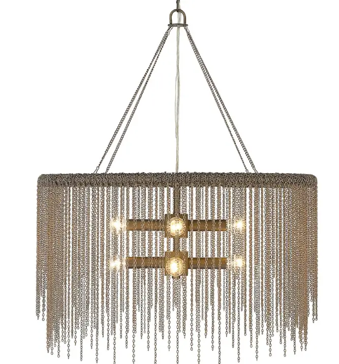GOLDEN-LIGHTING 9905-8P-RBZ-Cleo-8-Light-24-Inch Wide -Waterfall-Chandelier-PRODUCT-IMAGE
