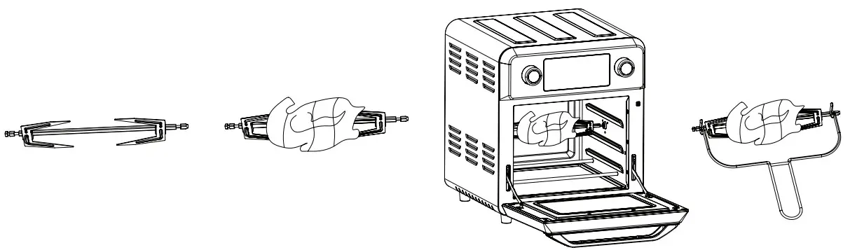 Lifesmart LSAF520T3 Air Fryer Grill - ROTISSERIE
