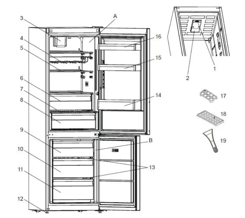 HEINNER HC-V336F Combi Fridge - description