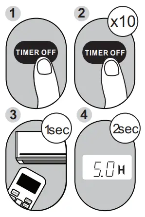 DOMO DO362A Mobile Air Conditioning - TIMER OFF BUTTON