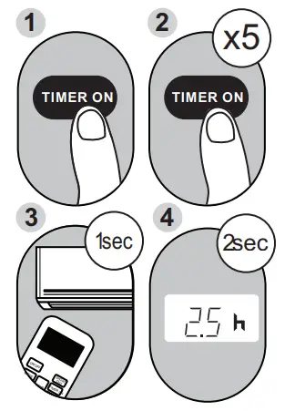 DOMO DO362A Mobile Air Conditioning - TIMER ON BUTTON